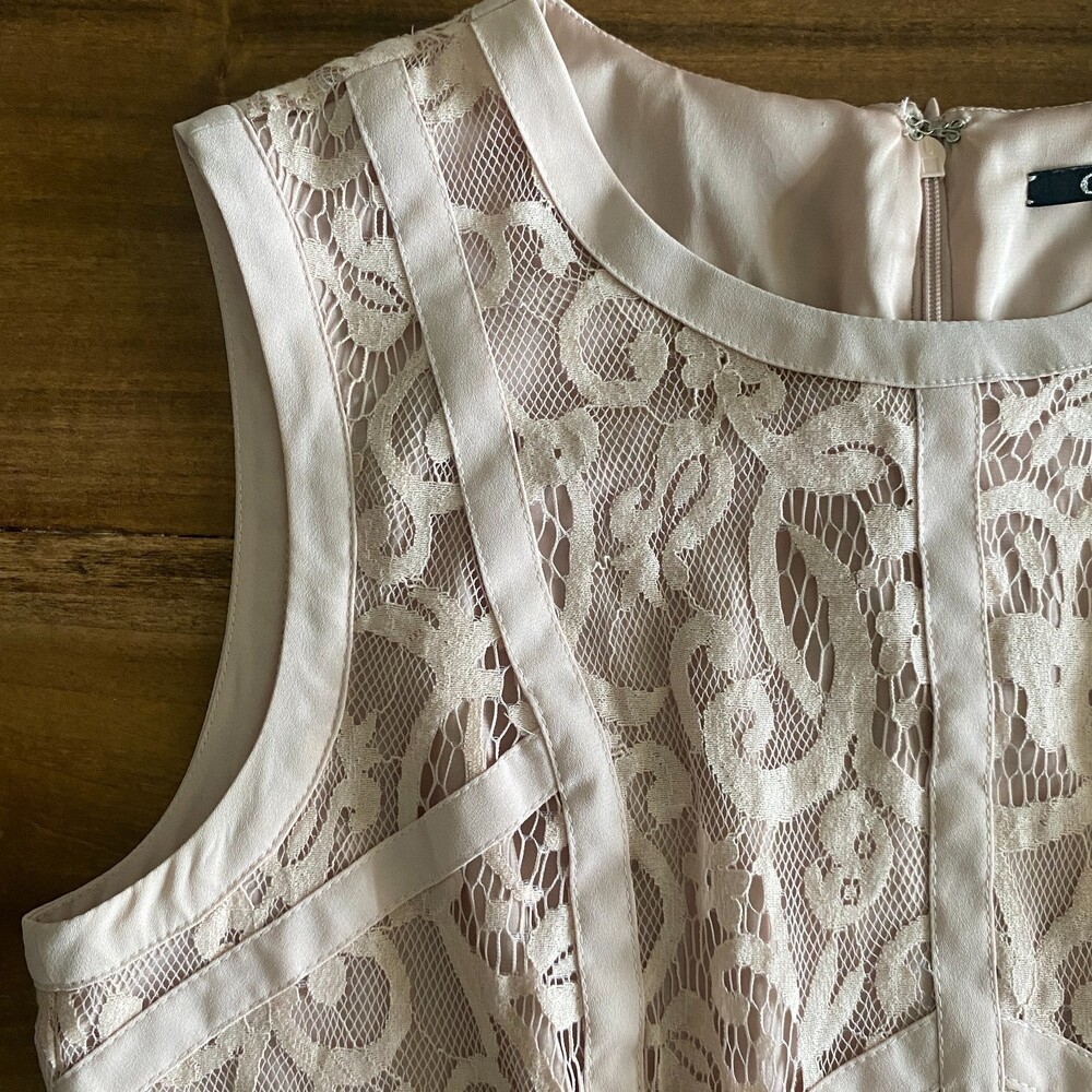 Gianni Bini Cream Lace Sleeveless Dress Women's 6 - Picture 5 of 12